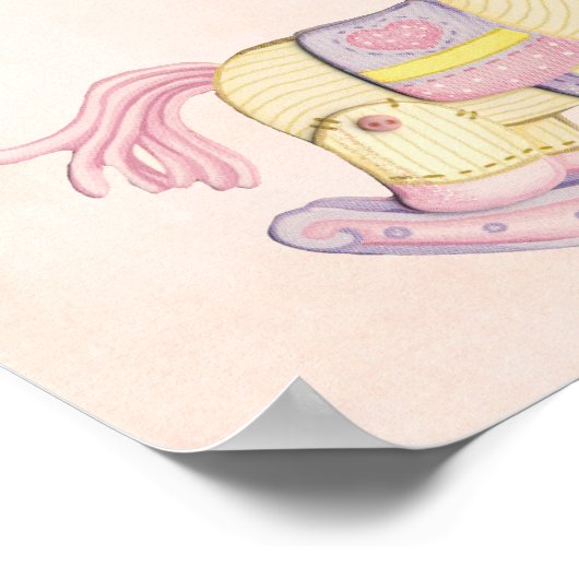 Pink Rocking Horse Poster (Ecke)