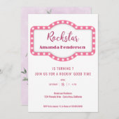 Pink Rockstar Geburtstagsfeier Einladung (Vorne/Hinten)