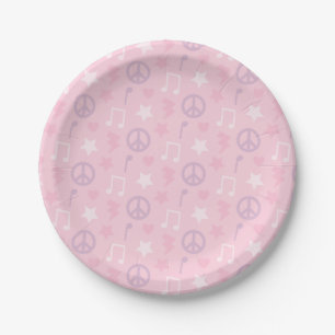 Pink Rockstar Mädchen Geburtstagsfeier Zubehör Pappteller