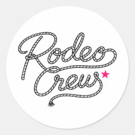 Pink Rodeo Crew Western Bachelorette Party Runder Aufkleber