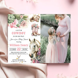 Pink Rodeo Western Cowboy Baby Dusche Einladung