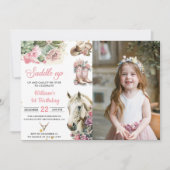 Pink Rodeo Western Cowboy Birthday Party Foto Einladung (Vorderseite)