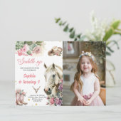 Pink Rodeo Western Cowboy Birthday Party Foto Einladung (Stehend Vorderseite)