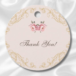 Pink Rokoko Vintag Peony Brautparty Vielen Dank Geschenkanhänger