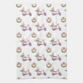 Pink-Roller-Christmas-Einkaufstrip Geschirrtuch (Vertikal)