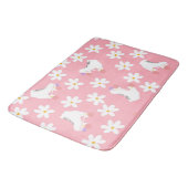 Pink Roller Skate Floral Girl Skater Geschenk Badematte (Schrägansicht)