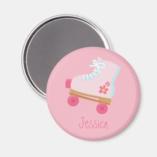 Pink Rollerskates Magnet (Vorderseite/Rückseite)