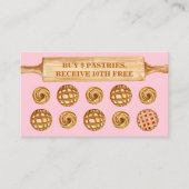 Pink Rolling Button Bäckerei Gebäck Cookies Loyali Visitenkarte (Vorderseite)