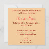 Pink Romance Bridal Dusche Einladung (Rückseite)