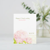 Pink Romance Peony Wedding Menü UAWG Einladungspostkarte (Stehend Vorderseite)