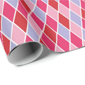 Pink Romantic and Feminine Harlequin Geschenkpapier (Rolleneckpunkt)