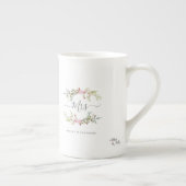 Pink Romantic Floral Wreath For Mrs or Bride2be Porzellantasse (Rechts)