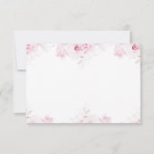 Pink Romantic Roses Elegant White RSVP Card (Rückseite)