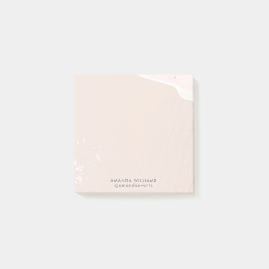 Pink Romantische Aquarellböden Post-it Klebezettel (Vorderseite)