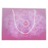 PINK Romantische Aquarellfarben Rose personalisier Große Geschenktüte (Rückseite)