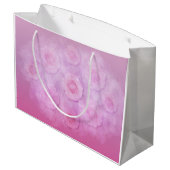 PINK Romantische Aquarellfarben Rose personalisier Große Geschenktüte (Rückseite Schrägansicht)