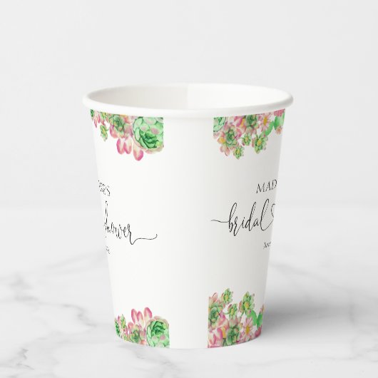 Pink-Rosa-Brautparty Pappbecher (Links)