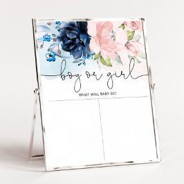 Pink-Rosa-Geschlecht der Blumenmarinade offenbart Poster