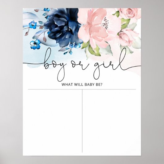 Pink-Rosa-Geschlecht der Blumenmarinade offenbart  Poster (Vorne)