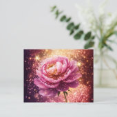 Pink-rosa Glitzern Postkarte (Stehend Vorderseite)