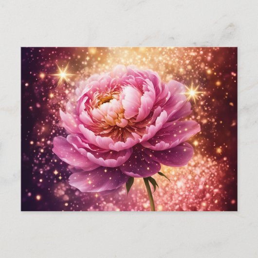 Pink-rosa Glitzern Postkarte (Vorderseite)