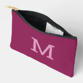 Pink-Rosa-Monogramm-Initial-Kosmetische Pouch-Beut Zubehörtasche (Offen)