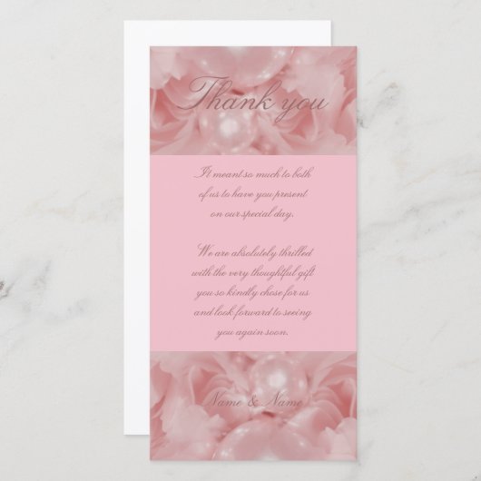 Pink Rosa Perlen danke Ihnen Karten Party Funktion (Vorne/Hinten)