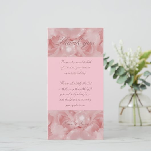 Pink Rosa Perlen danke Ihnen Karten Party Funktion (Stehend Vorderseite)