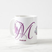 Pink rosa rosa Blume boho Kaffeetasse (Vorderseite Links)