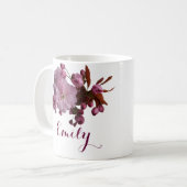 Pink rosa Rosa Blume boho Kaffeetasse (Vorderseite Links)