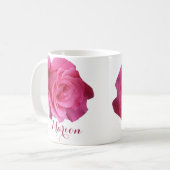 Pink rosa Rosa Blume boho Kaffeetasse (Vorderseite Links)