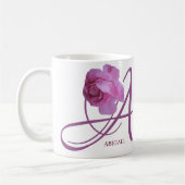 Pink rosa Rosa Blume boho Kaffeetasse (Links)