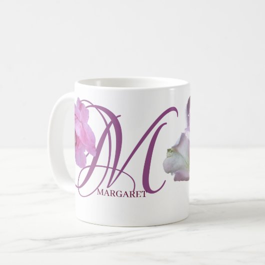 Pink rosa Rosa Blume boho Kaffeetasse (Vorderseite Links)