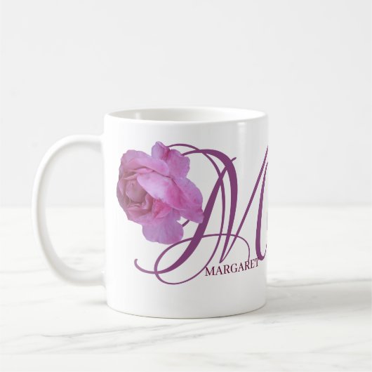 Pink rosa Rosa Blume boho Kaffeetasse (Links)