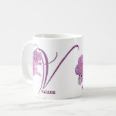 Pink rosa rosa Blume boho Kaffeetasse (Vorderseite Links)