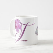 Pink rosa Rosa Blume boho Kaffeetasse (Vorderseite Links)