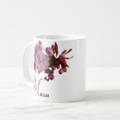 Pink rosa Rosa Blume boho Kaffeetasse (Vorderseite Links)