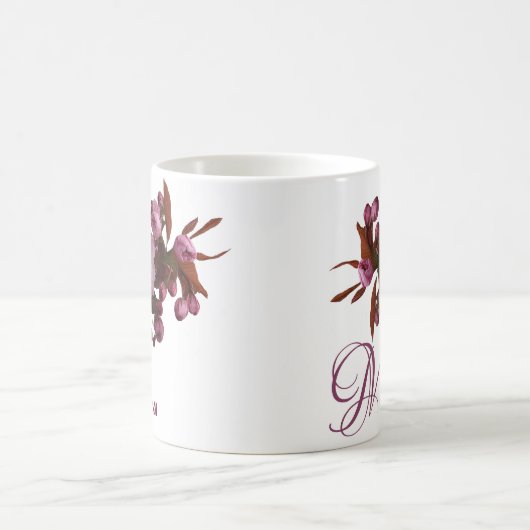 Pink rosa Rosa Blume boho Kaffeetasse (Mittel)