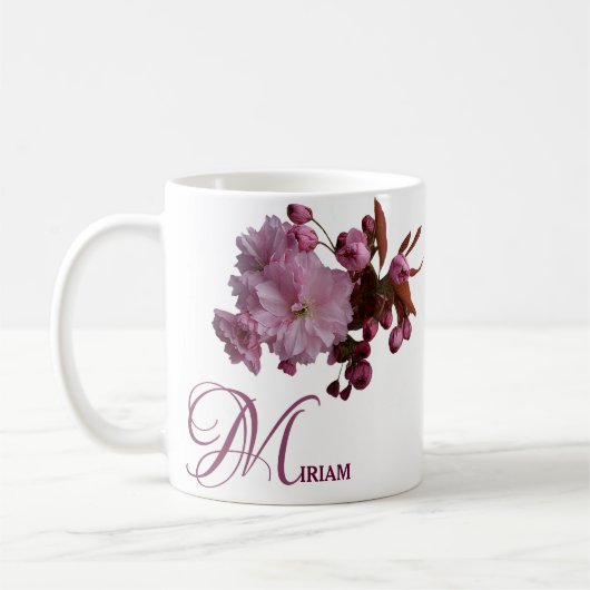 Pink rosa Rosa Blume boho Kaffeetasse (Links)