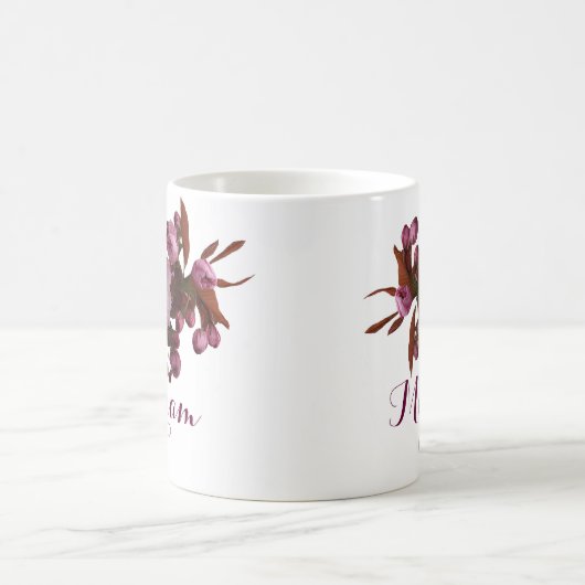 Pink rosa Rosa Blume boho Kaffeetasse (Mittel)