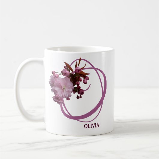Pink rosa Rosa Blume boho Kaffeetasse (Links)