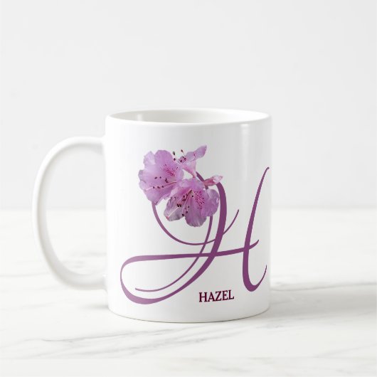 Pink rosa rosa Blume boho Kaffeetasse (Links)