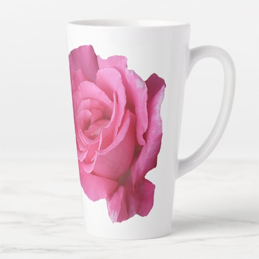 Pink rosa Rosa Blume boho Milchtasse (Rechts)