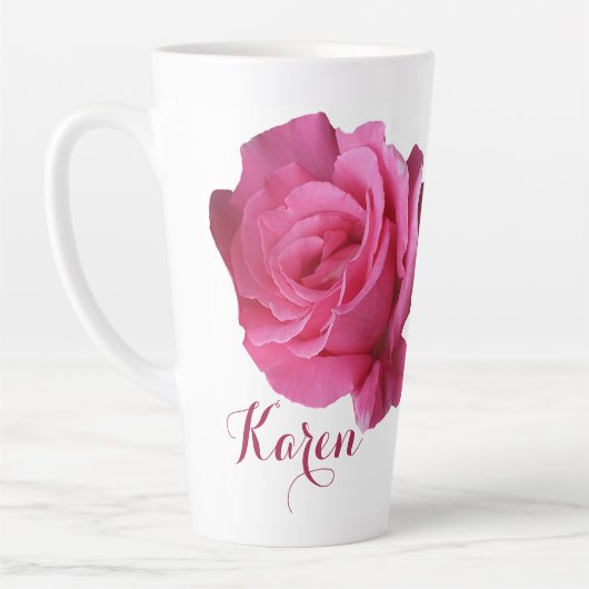 Pink rosa rosa Blume boho Milchtasse (Links)