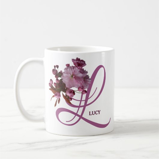 Pink rosa Rosa Blume, modisch Kaffeetasse (Links)