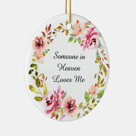 Pink-rosa-Rosenreath-Gedenkstätte Keepake Keramik Ornament (Rechts)