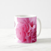 Pink rosa Rosenrosa Blume boho Kaffeetasse (VorderseiteRechts)