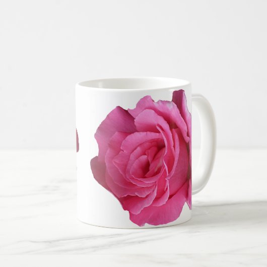 Pink rosa Rosenrosa Blume boho Kaffeetasse (VorderseiteRechts)