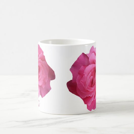 Pink rosa Rosenrosa Blume boho Kaffeetasse (Mittel)