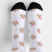 Pink rosa Roses Bouquet Muster Socken (Oben)
